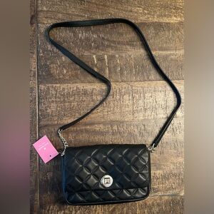 Kate Spade Natalia Smooth Black Quilted Crossbody NWT